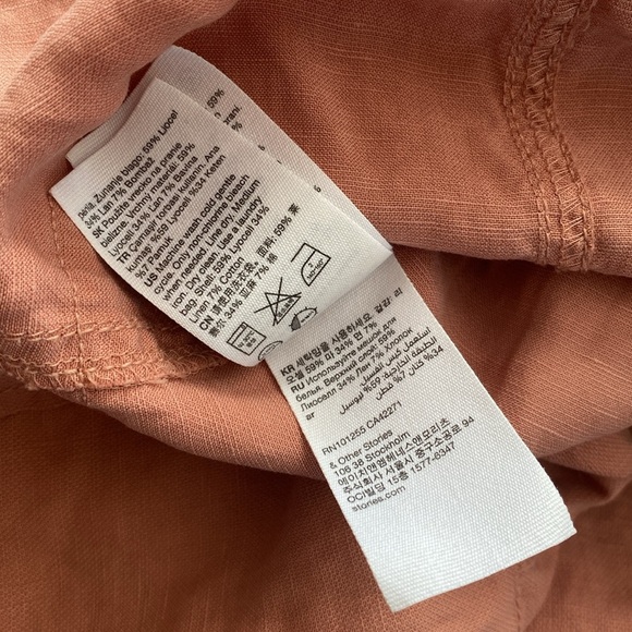 & OTHER STORIES Workwear Mini Button Down Dress In Rose Gold Color Size 10 - Picture 13 of 14